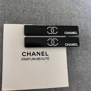 Black Hair Clips with Logo